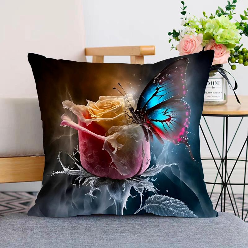Rose Pillowcase Dormitory Decoration Office Living Room Sofa Home Pillowcase