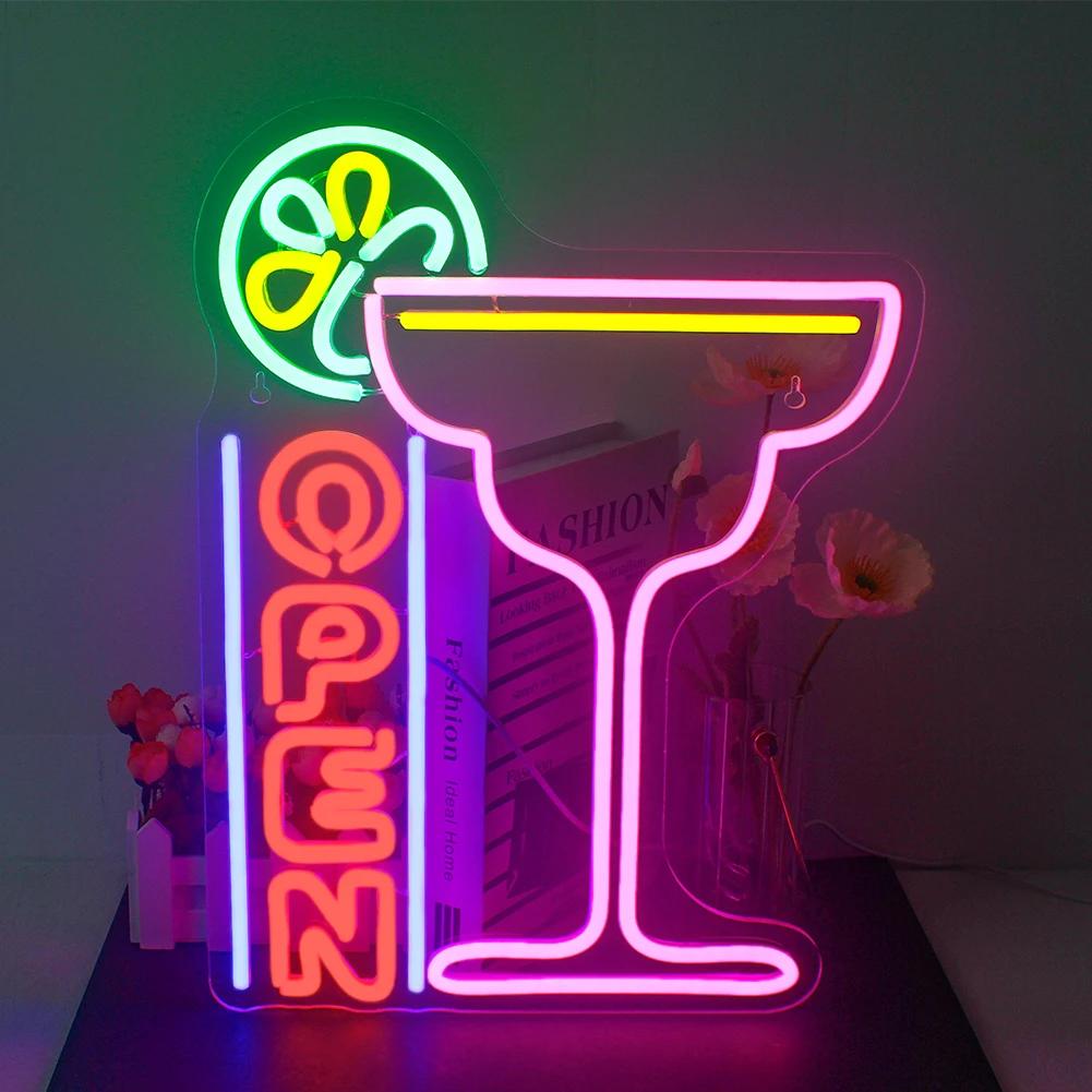 Open Welcome Bar Neon LED Sign USB Powered Room Wall Decoration For Pub Bar Club Men's Cave Party Restaurant Shop Sign Lights