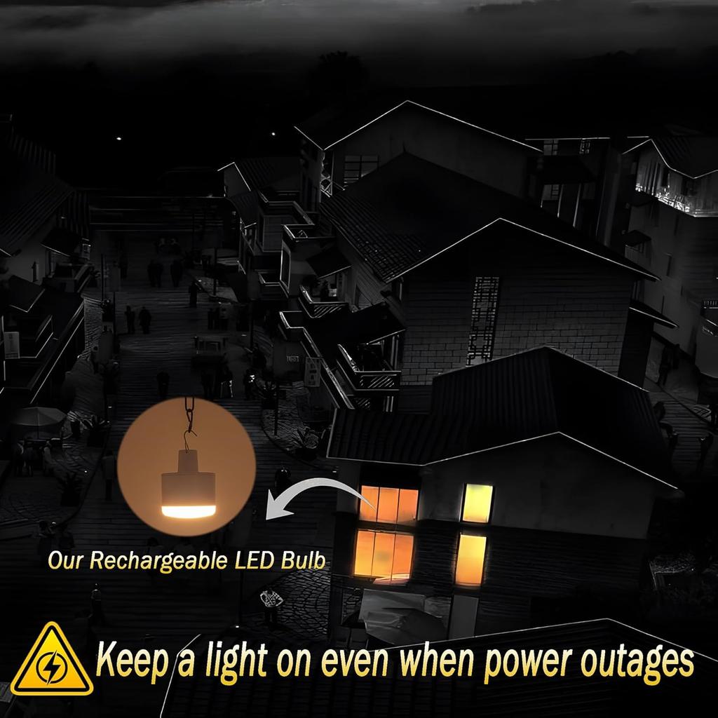 Battery Operated Light Bulb with Remote RGB Rechargeable Light Bulb USB Charging,50H Long Life Emergency Light Bulbs for Power Outage,Battery Powered