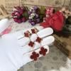 Four-leaf Clover Earrings Fashionable Three-flower Earrings Natural Mother-of-pearl Agate and Chalcedony Women's Earrings