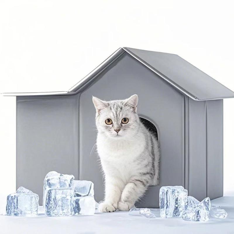 Portable Pet Cooling House, Cats Cave Shelter for Quiet Daily Use, Spacious Cooling Cover for Bedroom and Living Room Home