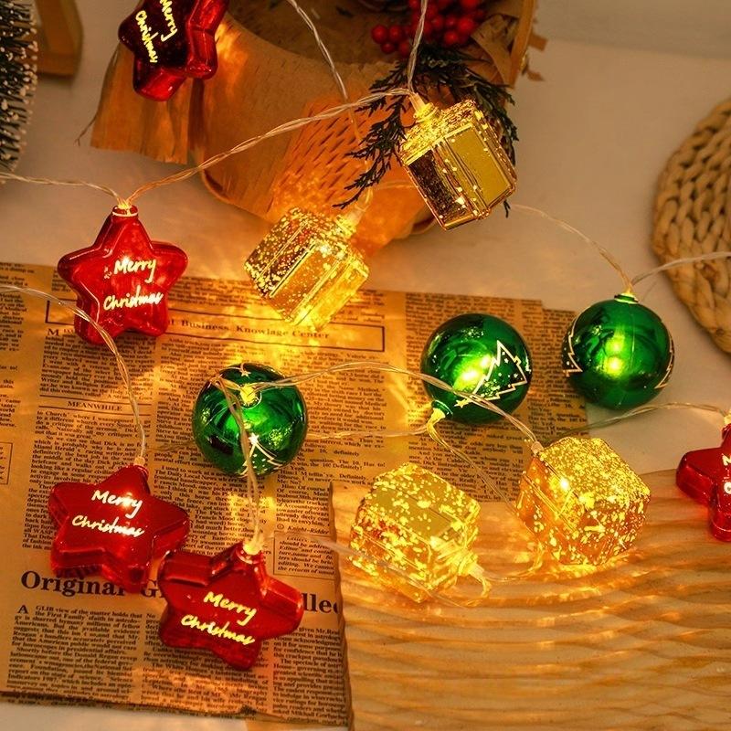 Hot Selling Electroplated Christmas Lighting Festival Atmosphere Flashing Ball Colored Lights Outdoor Decoration Led Star Snowflake Light String