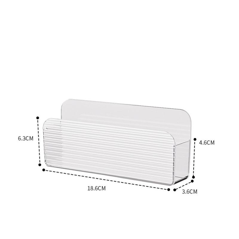 Multi Functional Remote Control Storage Box Wall Mounted No Drilling Mobile Storage Rack Transparent Acrylic Storage Rack Household Goods Sorting Box 18x3.6x6.3cm 1pcs