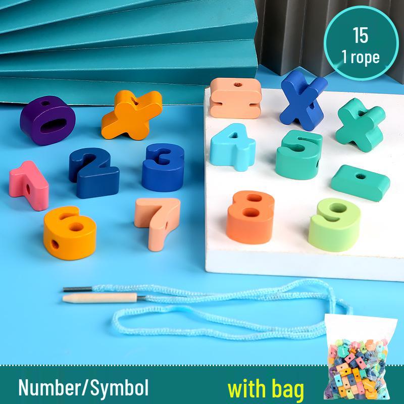Wooden Animal & Fruit Stringing Educational Toy for Kids