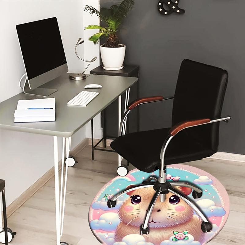 

1pc Office Carpet Chair Mats Cute Hamster Cloud Background Perfect for Decorating Office Chairss, Or Bedrooms.YDT421 80cm by 80cm