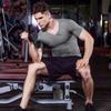 IELGY quick-drying running Men training sports short-sleeved V-neck tight-fitting high-stretch T-shirt