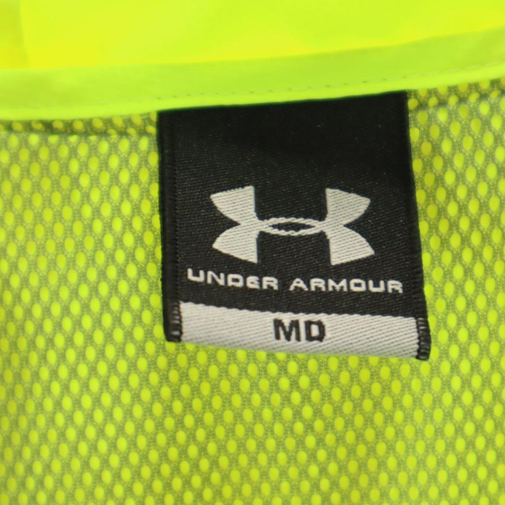 Under Armour Lightweight Food Jacket MD Neon Yellow Mesh Lining Men's Used