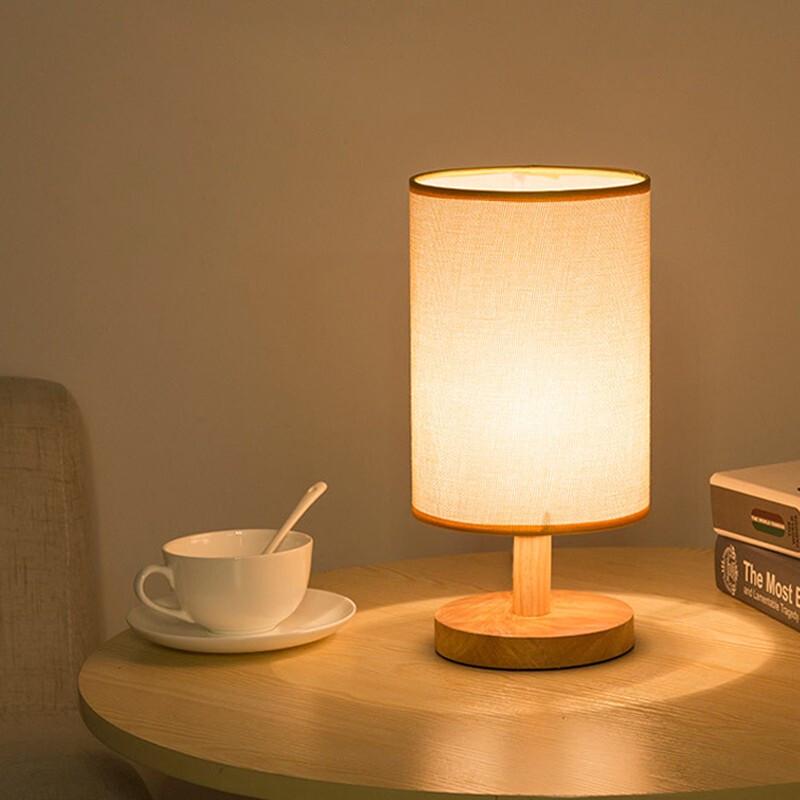 Datouren Modern Wooden Bedside Table Lamp