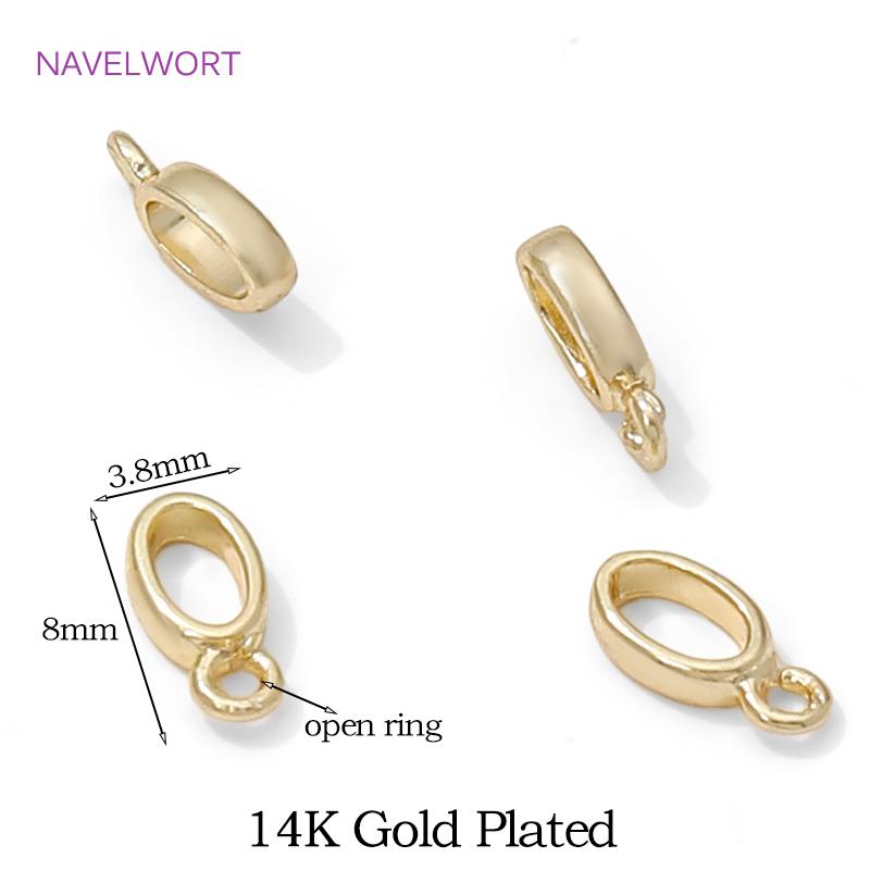 

18K Gold Plated Brass Oval Pendant Bail Connectors,Bails For Jewelry,Bail Holder For Pendant,DIY Necklace Making Accessories 10 pieces