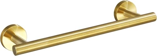 

YUET 30cm Brushed Gold Towel Rail, Hand Towel Holder Bar, Bathroom Holder, Kitchen Dishcloth Hanger, 304 Stainless Steel, Rustproof, Wall Mounted, 12-