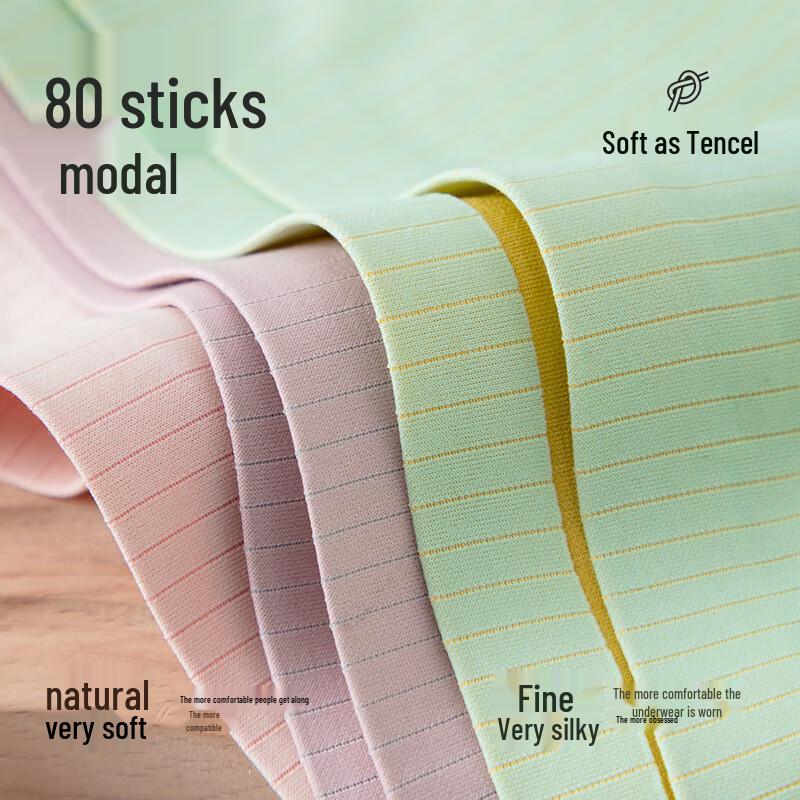 Yiershuang Women's 80-Count Modal Silk Antibacterial Seamless Briefs - 3-Pack Gift Box