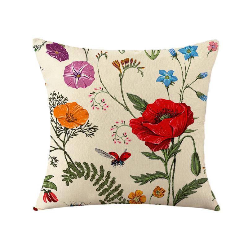 Fresh Plant Throw Pillow - Home Decor Pillowcase for Bedside or Sofa