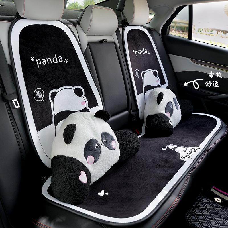Panda Car Headrest Neck Pillow Cute Plush Comfort Car Headrest Neck Pillow Four Seasons General Motors Headrest Supplies