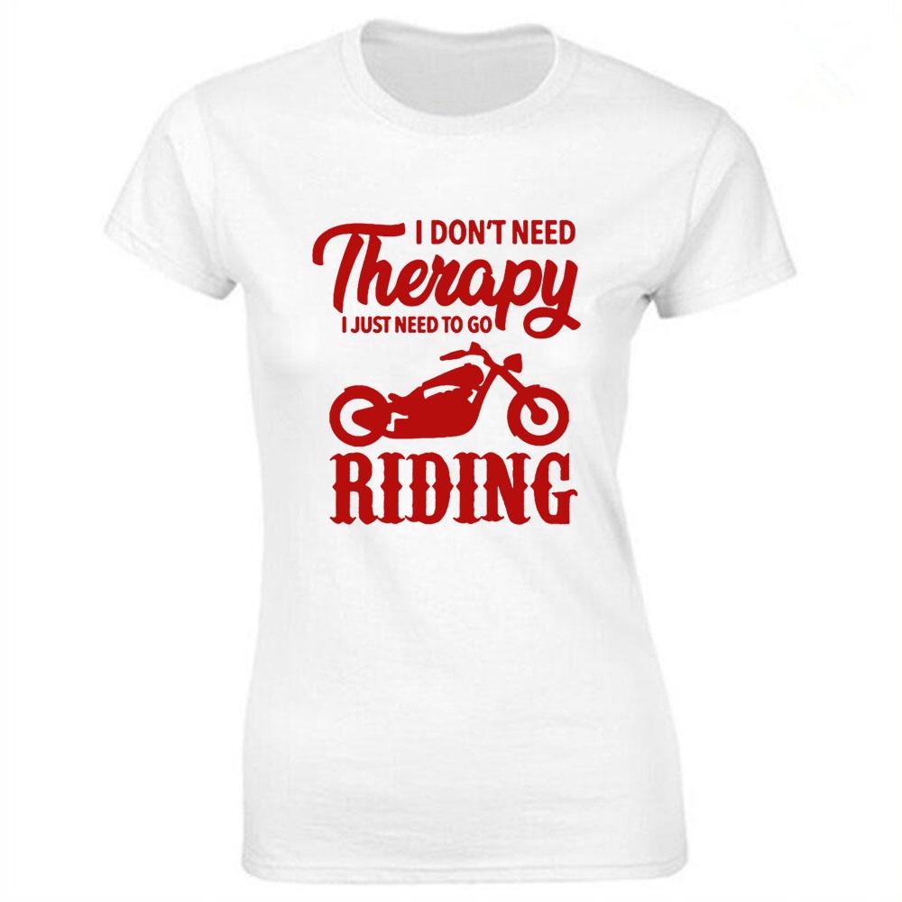 Motorcycle Girl Print Cotton Casual Tshirt Women Funny T Shirt for Lady Streetwear Regular Top Tee