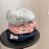 Ins Style Denim Beret Hat With Pearl Embellishments Cute And Stylish Headwear For Women