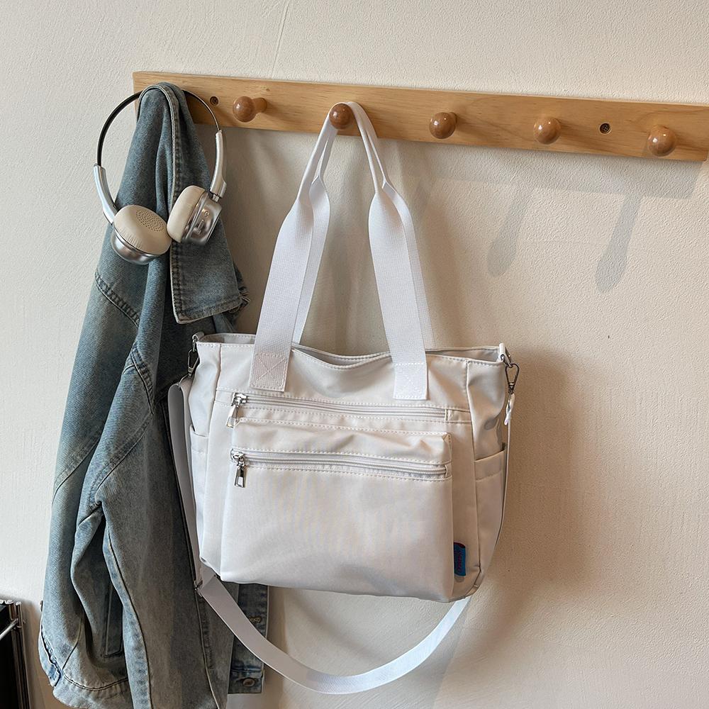 Large Capacity Shoulder Bag for Women Autumn Winter Zipper Shopping Canvas Handbags 2025 New Versatile Crossbody School Bags