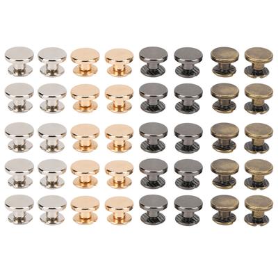 40 szt. Śruby wiążące DIY 4 kolory płaski łeb 9x5mm gładsze powierzchnie metalowe śruby Chicago do pasków