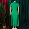 YYFS Women's Fashion Summer Spring Solid Color Print Short Sleeve POLO Neck High Waist Casual Dresses