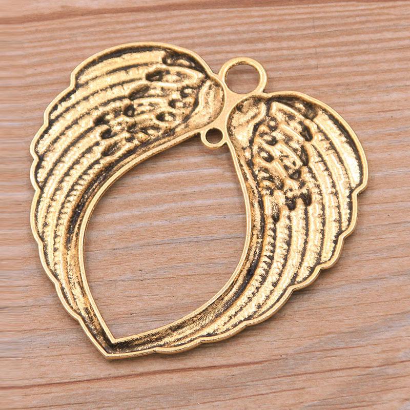 5-Color Zinc Alloy Archangel Wing Pendants - Vintage Christmas Jewelry Charms