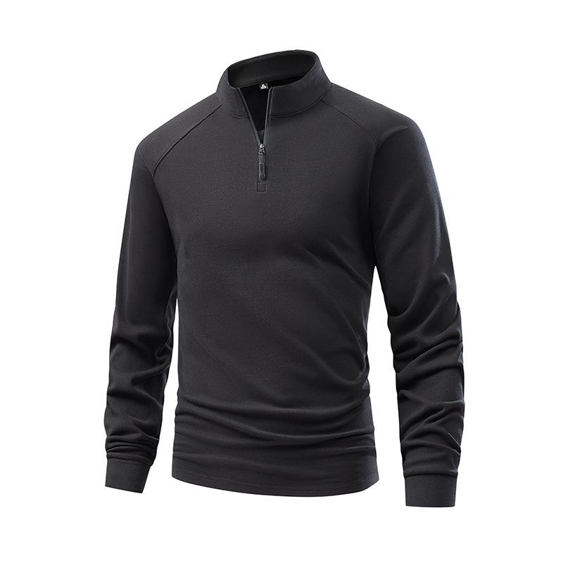 Nové tričko s dlouhým rukávem s kulatým výstřihem, jednobarevné, jednoduché, ležérní a všestranné, pro muže na jaro a podzim