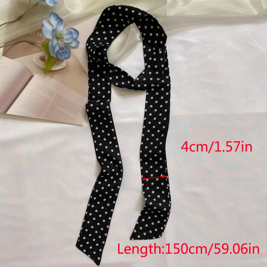 Long Hairband Skinny Neckerchief Women Hair Scarf Fashion Headband Cute Tie Scarves Silk Feel Luxury Print Bag Scarf For Ladies
