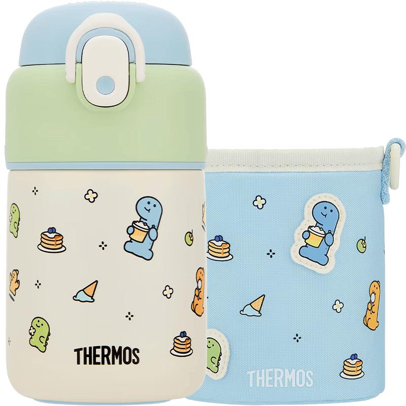 THERMOS 316L Stainless Steel Kids Straw Insulated Bottle 350ml синий