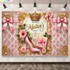 Mother's Day Background Pink Peony Balloons Floral Love Heart Mom Party Decor Photocall Photography Backdrop Prop OM-01