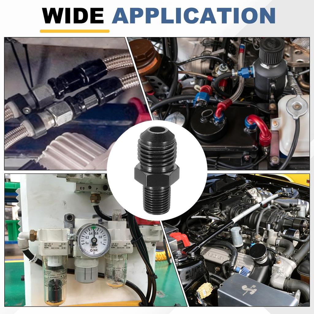 uxcell 6AN Male To 1/8" NPT Male Straight Expansion Adapter