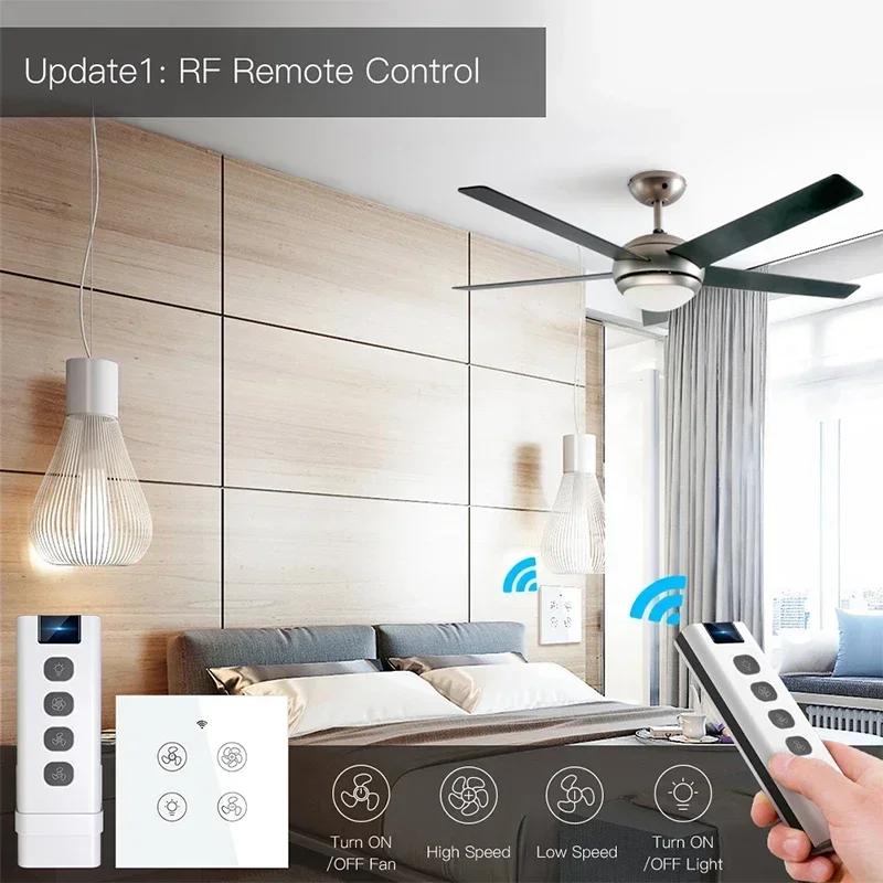 Smart Ceiling Fan Light Lamp Wall Switch Smart Life WiFi RF Remote Various Speed Control Works with Tuya Alexa Echo Google Home