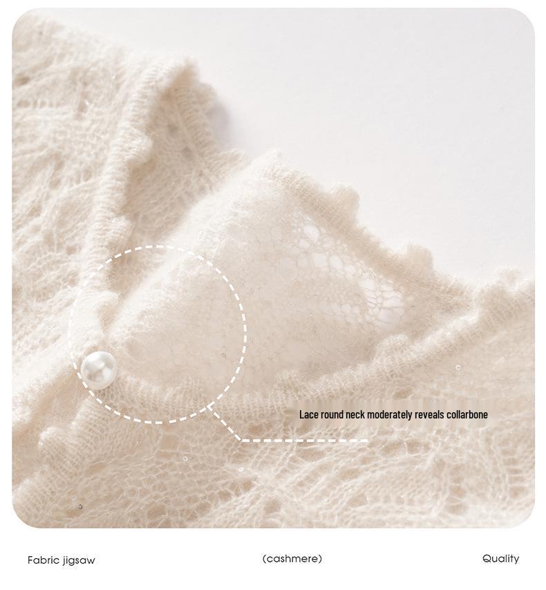 Lekasha Cashmere Hollow Knit Round Neck Cardigan - Autumn/Winter Collection