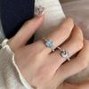 Glacier Blue Star Moon Zircon Pearl Opening Ring Women'S Personality Exquisite Fashion Trend Versatile Ring Ring