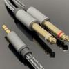 2 in 1 3.5mm To 2 6.35mm Audio Cable 3.5mm Jack To 6.5mm Jack Cable  Speaker/Mixer/Amplifier/TV