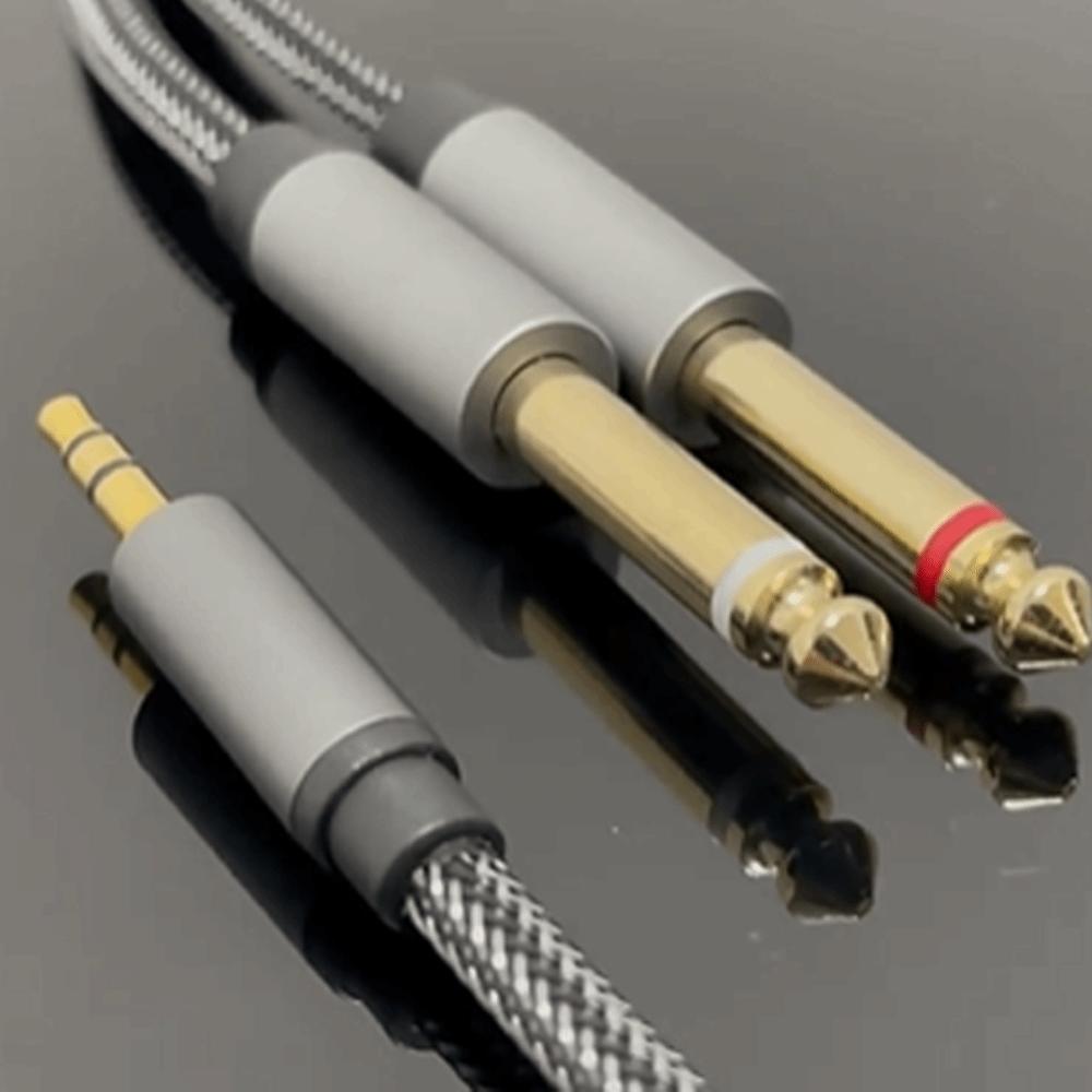 2 in 1 3.5mm To 2 6.35mm Audio Cable 3.5mm Jack To 6.5mm Jack Cable  Speaker/Mixer/Amplifier/TV