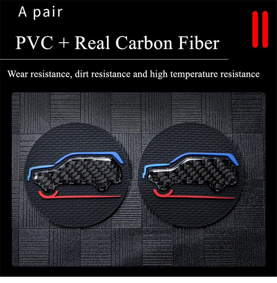New 2Pcs High Quality Non-slip Elastic Durable Real Carbon Fiber Car Auto Water