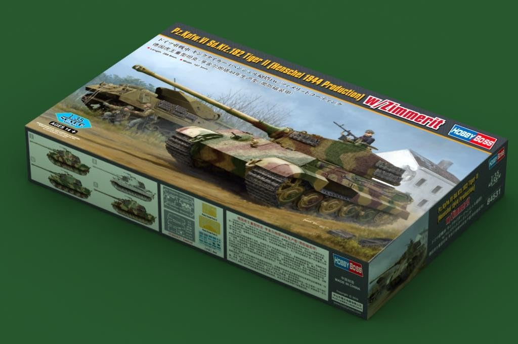 Doyusha Hobby Boss 1/35 Kampfpanzer Serie Deutscher Schwerer Panzer Königstiger (Henschel-Turm) mit Zimmerit-Beschichtung Kunststoffmodellbausatz 84531