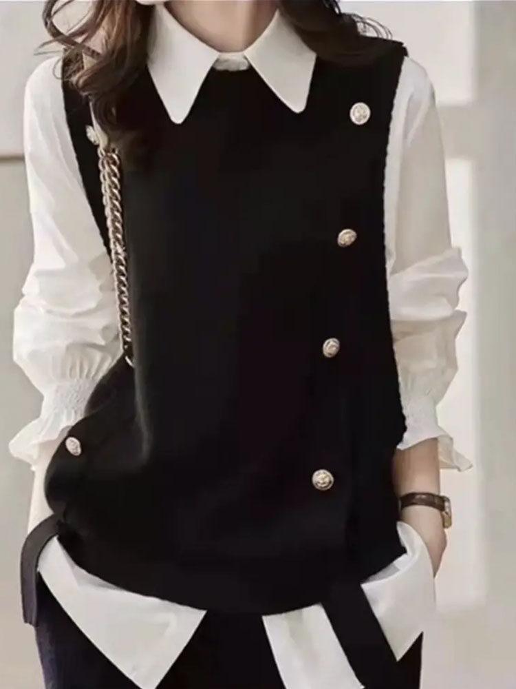 2026 Spring/Autumn Women's Round Neck Button Knit Vest Waistcoat Sweater - Chic Casual Fashion Top