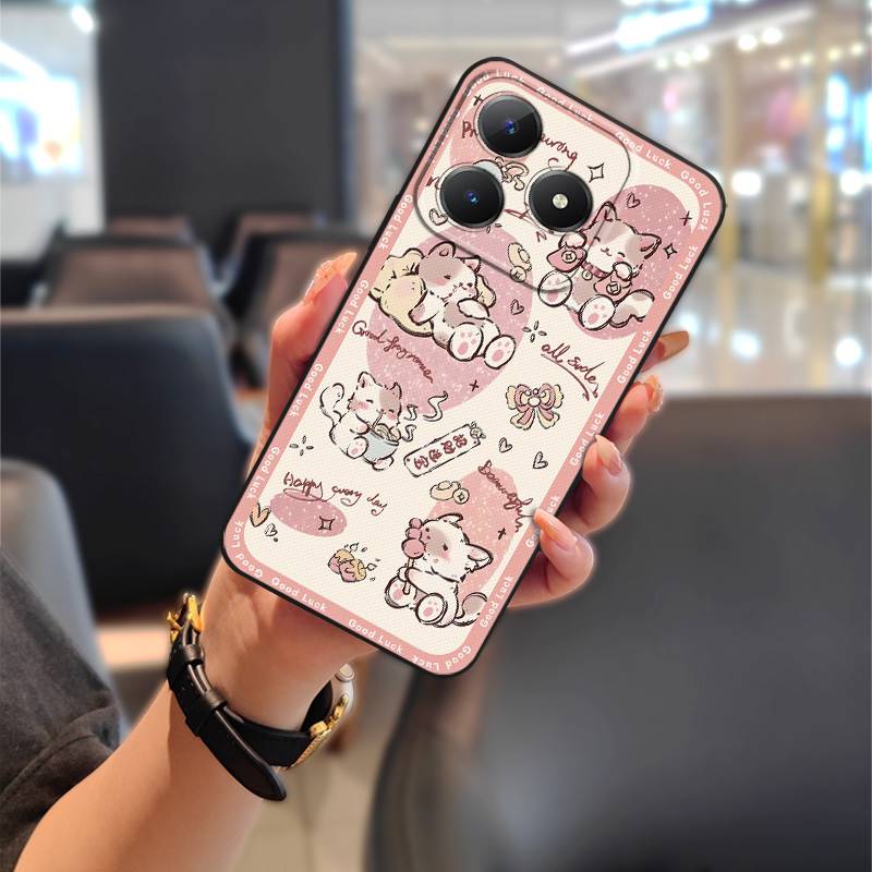 Phone Pouch Durable Phone Case For Realme C63 4G/C61 4G Dirt-resistant Anti-dust Full wrap Shockproof Animals Anti-knock