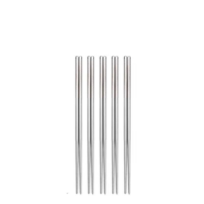NHZHIW Stainless Steel Chopsticks - 5 Pairs