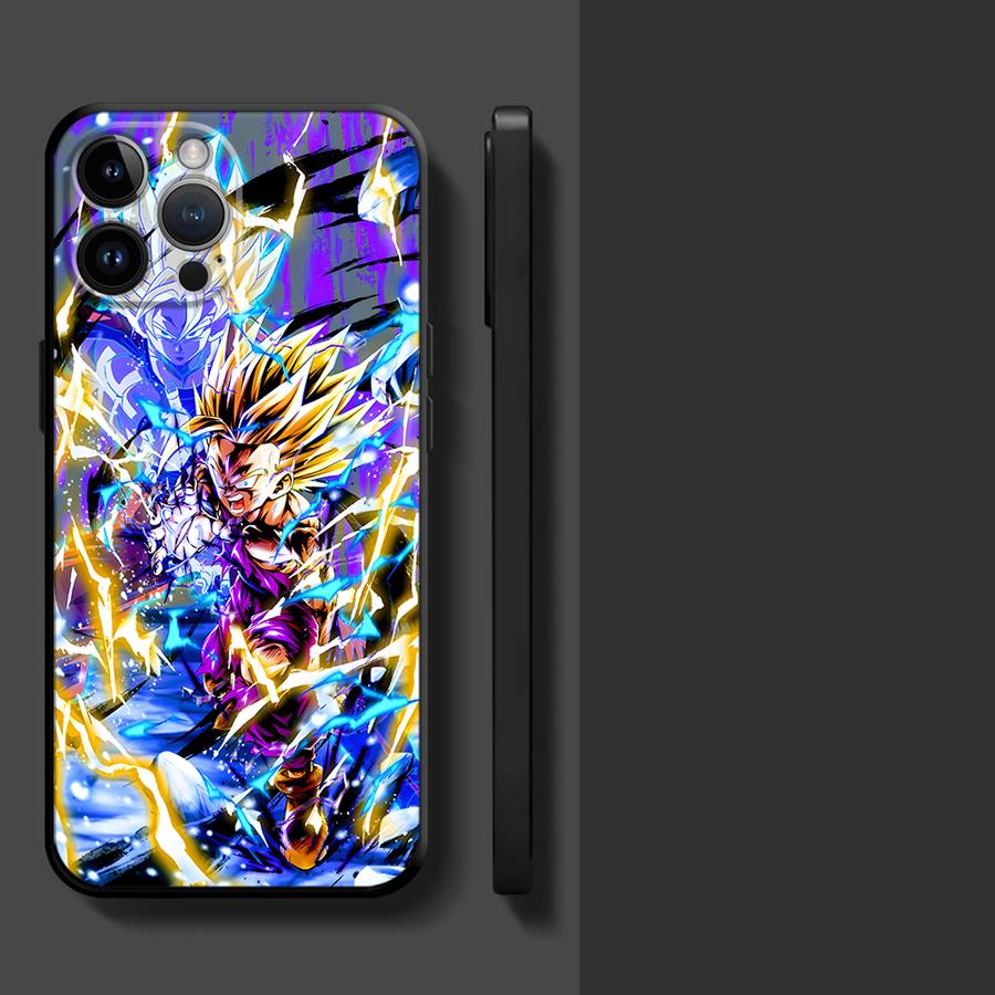 Phone Case for iPhone 12 Mini 7 6s 11 SE 14 13 Pro XS X XR 15 16Pro Max 16e 8 Plus Black Soft Shell Dragon Ball Saiyan Son Gohan