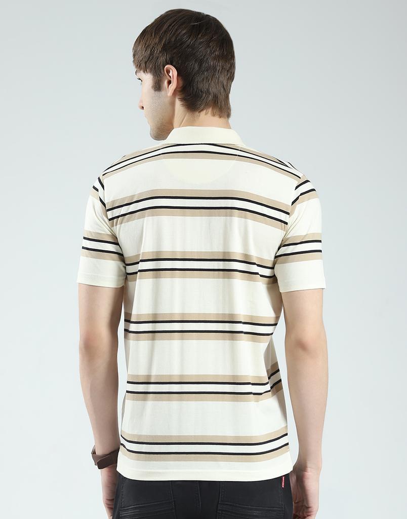 Monte Carlo Men's Regular Fit Striped Half Sleeve Polo T-Shirt