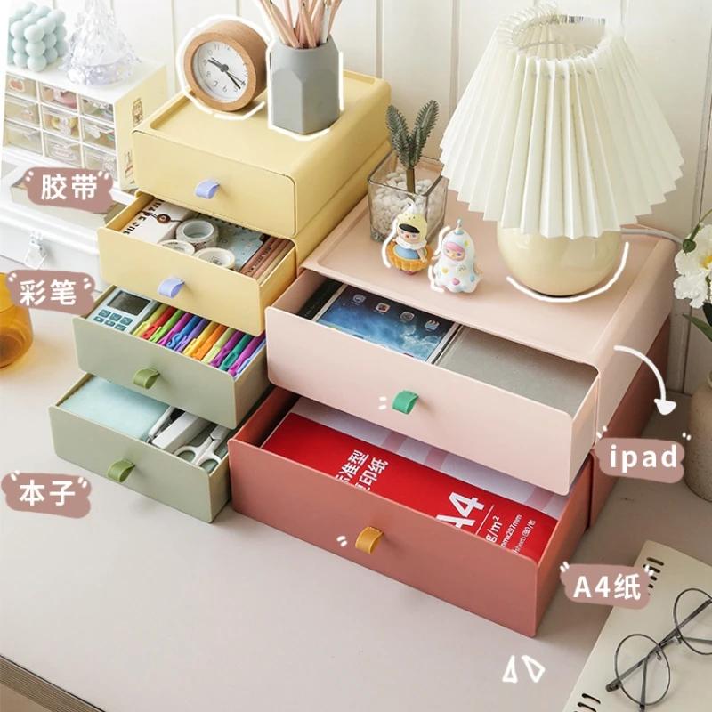 Luxury Document Desk Organizer Layers Drawer File Tray Makeup Stationery Organizer Stationery Cute Office Desk Accessories