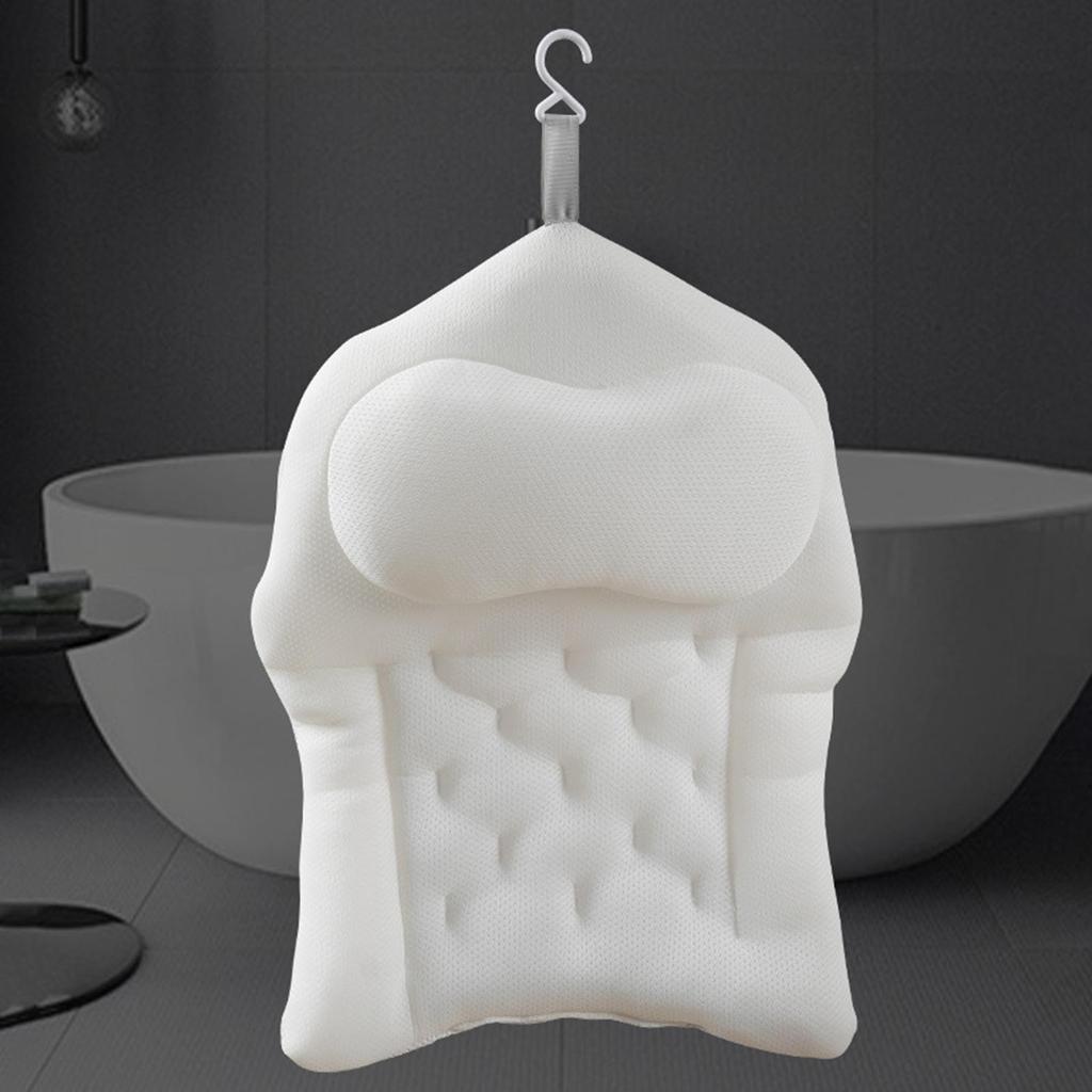 Soft Bath Pillow 4D Bathtub Back Support Bathroom Headrest With Suction Cups Shower Cushion For Soaking Relaxation Pool Spa