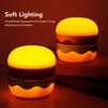 Silicone Night Light Cute Hamburger Shaped USB Rechargeable Soft Lighting Tap Control Dimmable Nursery Night Lamp for Bedside Room Decor
