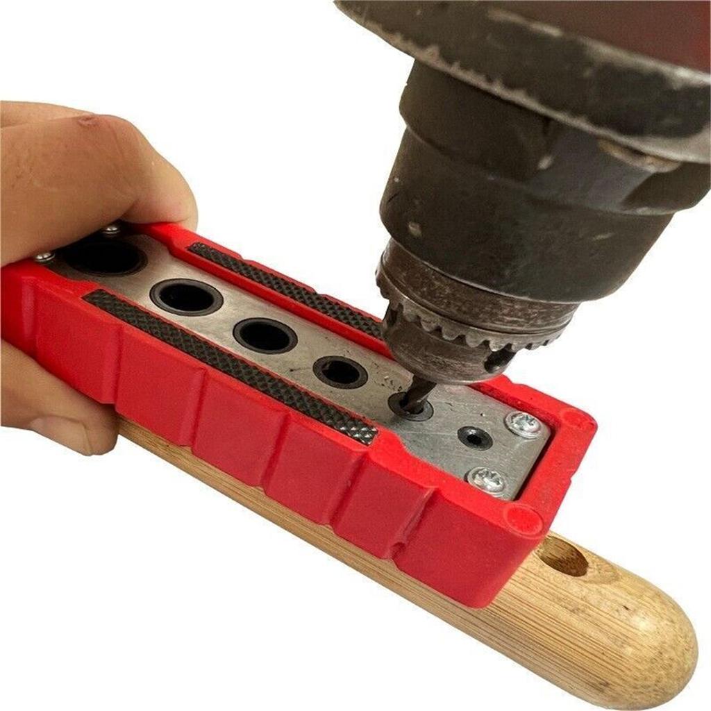2 12mm Vertical Pocket Hole Jig 9 Hole Drill Bit Guide Jig Positioner Locator CNC Engraving Scale Wood Panel Hole Puncher Locator Woodworking