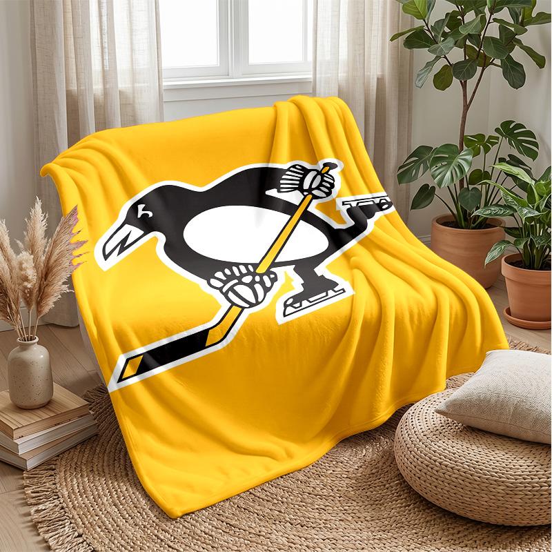 Coperta Morbida in Flanella Pittsburgh Penguins Coperta Calda e Accogliente per Divano Letto Viaggio Uso in Tutte le Stagioni