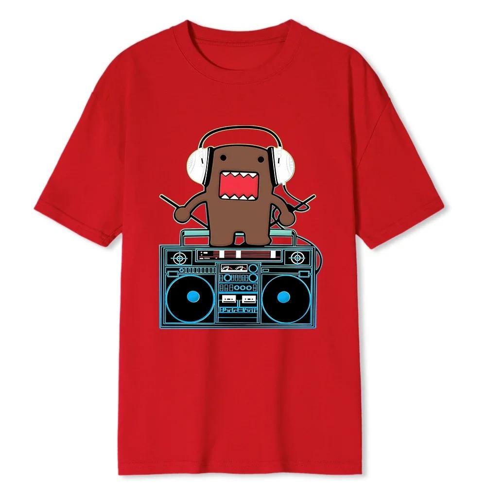 Ladies' Short Sleeved Cotton Economy T-shirt Humorous Domo KunDJ Domo Fashion Printed Short Sleeved Shirt Unisex Tees