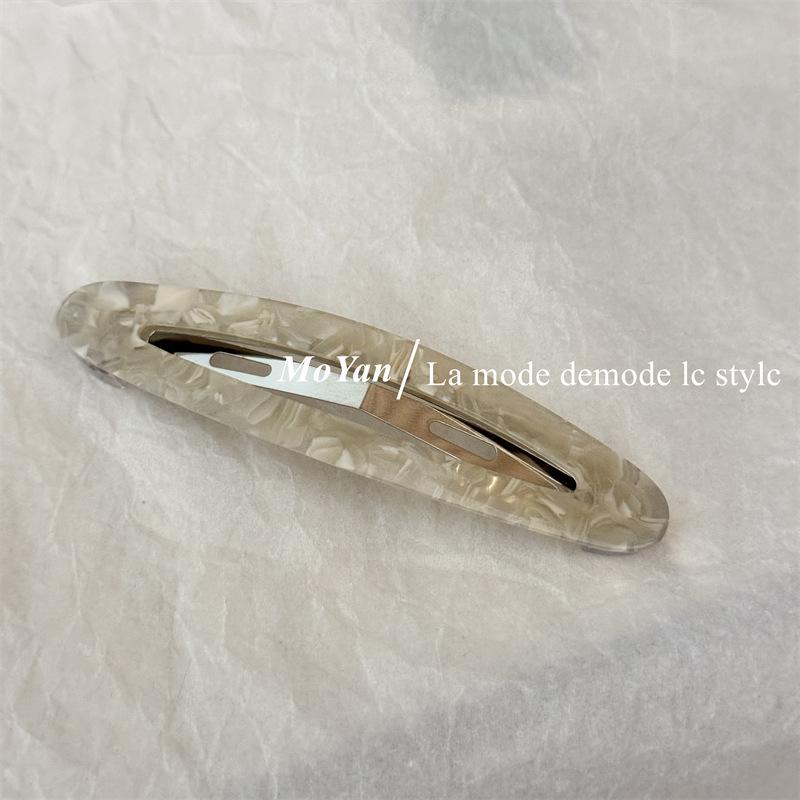 Korean Elegant Acetate Oval Snap Hair Clip