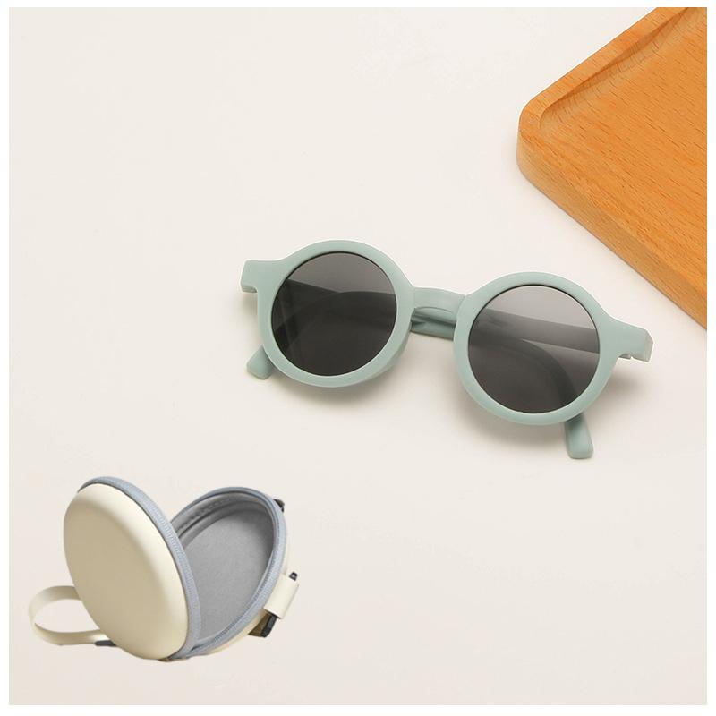 Toddler Folding Foldable Sunglasses Cute Round Sunglasses Bulk Toddler Glasses for Kids Boys Girls Beach Outdoor Sport