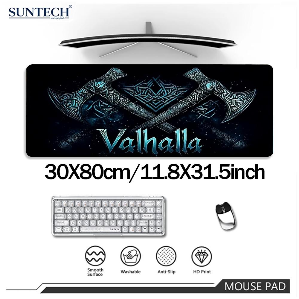 Tappetino per scrivania da gioco Vikingo Valhalla Tappetini da gioco Mousepad grande Mousepad 400X900 PC Computer Design ascia doppia runa Tappetino esteso