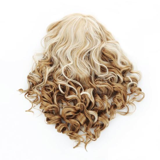 Peluca Larga Ondulada Rubio Mezclado para Mujer Cabello Natural Sexy Rizado Pelucas de Cosplay